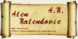 Alen Malenković vizit kartica